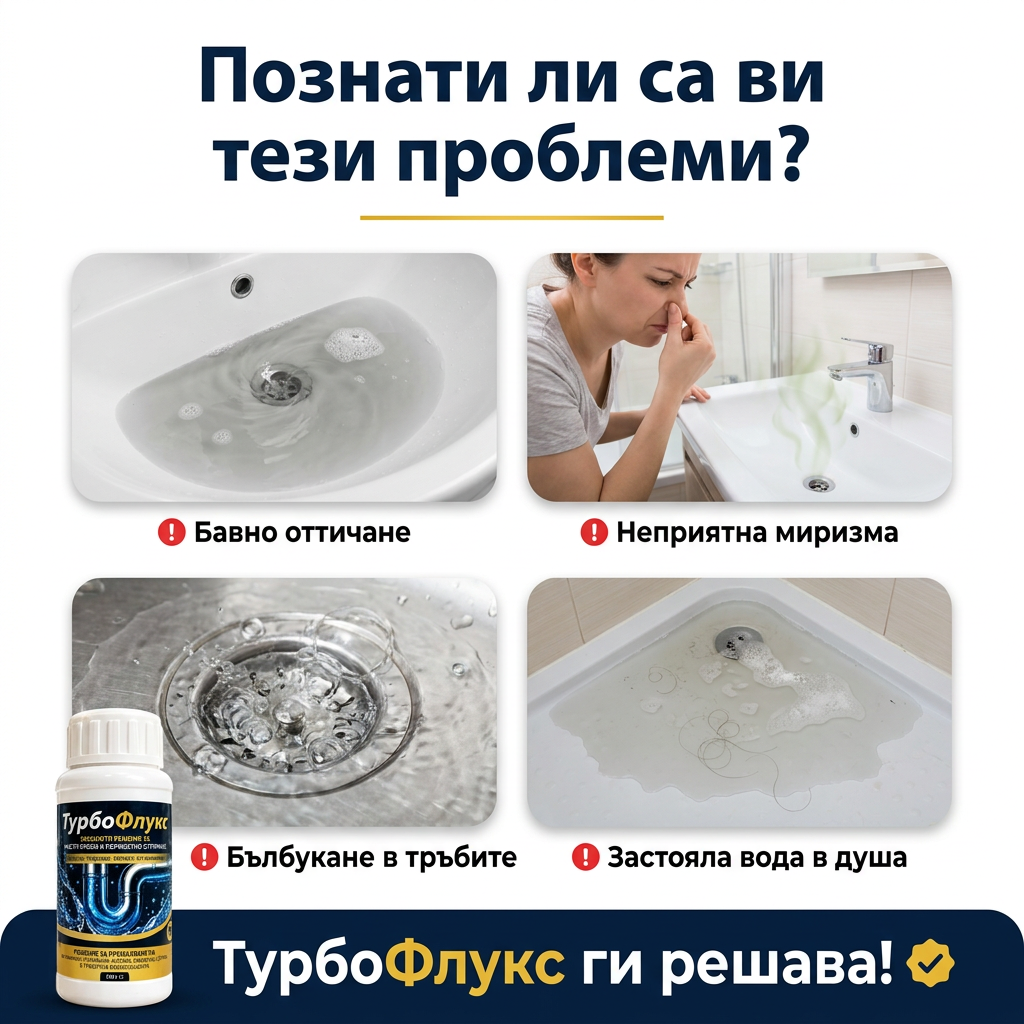 ТурбоФлукс – Препарат за отпушване на тръби и канали