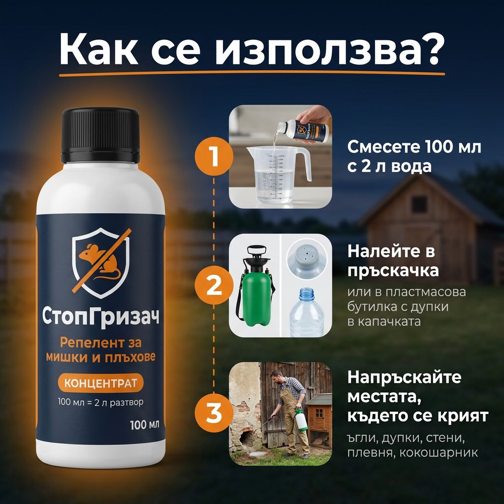 СтопГризач – високоефективен репелент за мишки и плъхове